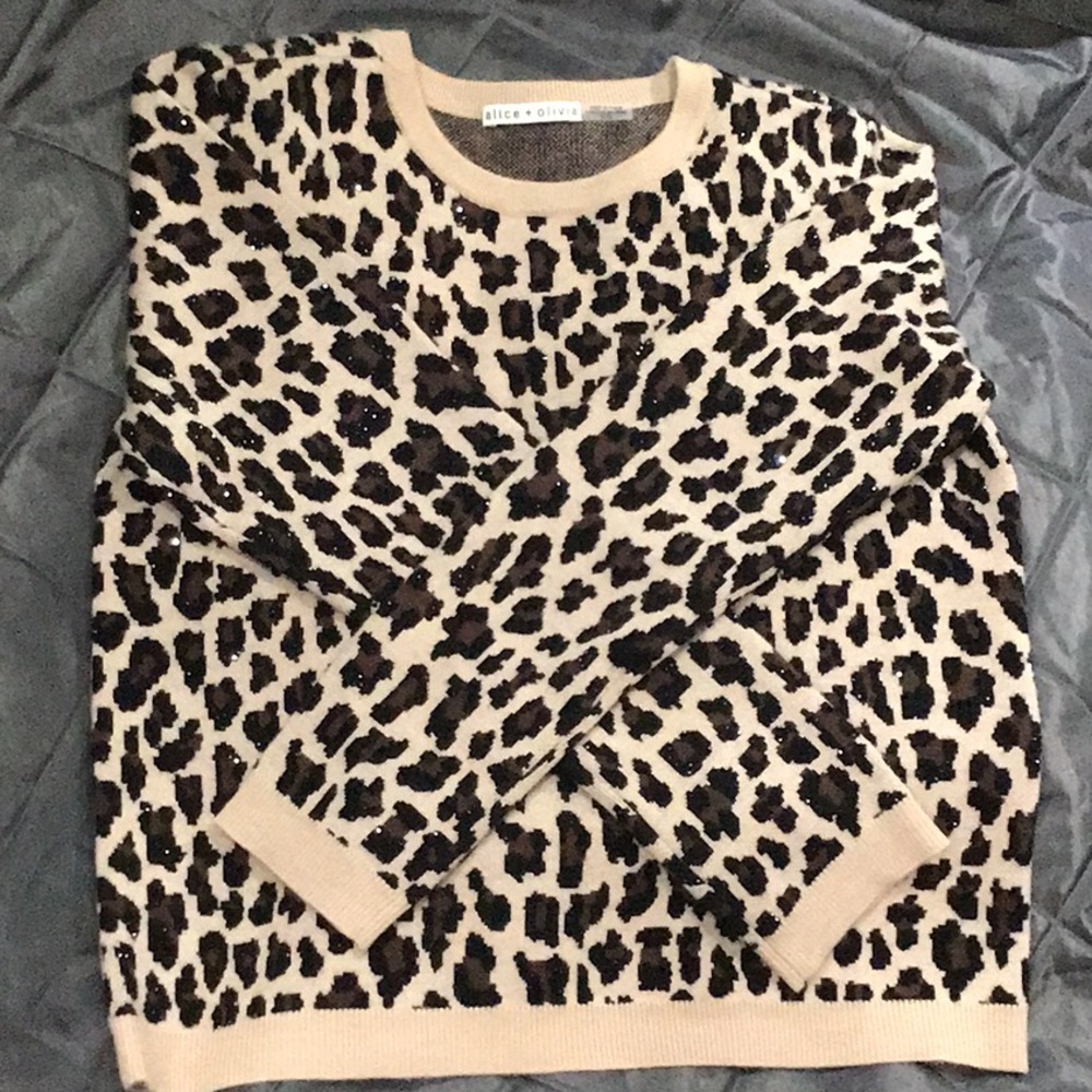 Alice + olivia beaded sweater size xl